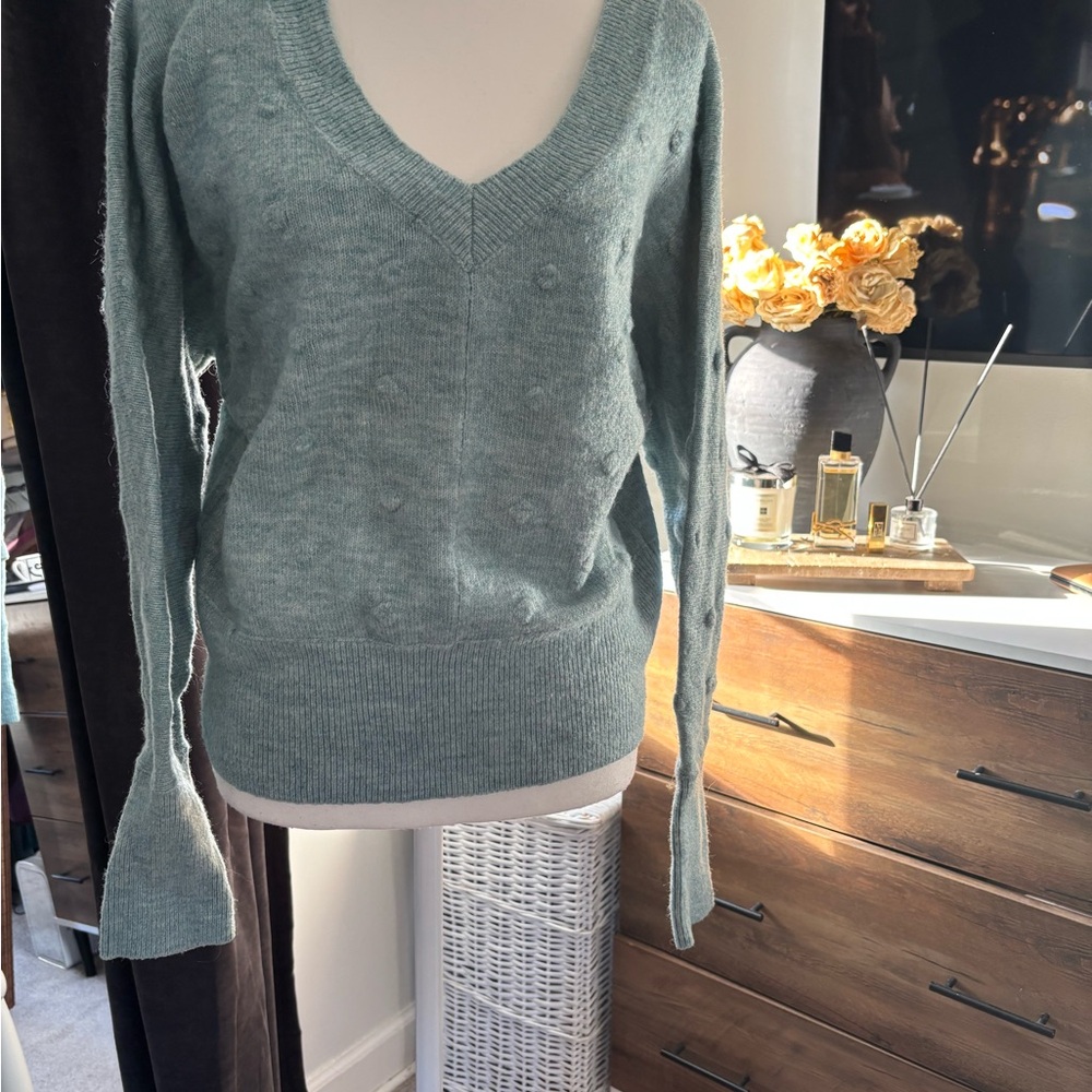 William Rast Teal V-Neck Sweater